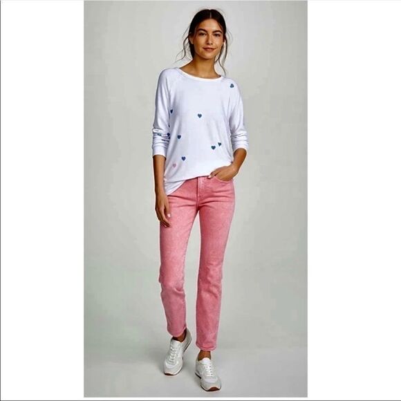 Chaser Cozy Knit Hearts Sweatshirt - Picture 1 of 5